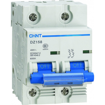 Автоматический выключатель CHINT DZ158-125H 2P 80A 10kA х-ка (8-12In) (R)