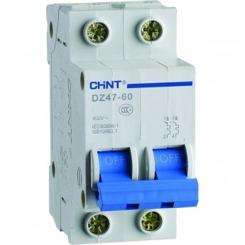 Автоматический выключатель CHINT DZ47-60 2P 40A 4.5KA х-ка B Автоматический выключатель CHINT DZ47-60 2P 40A 4.5KA х-ка B