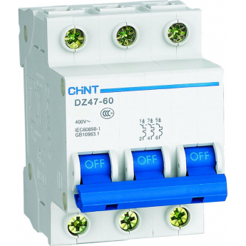 Автоматический выключатель CHINT DZ47-60 3P 2A 4.5KA х-ка D Автоматический выключатель CHINT DZ47-60 3P 2A 4.5KA х-ка D