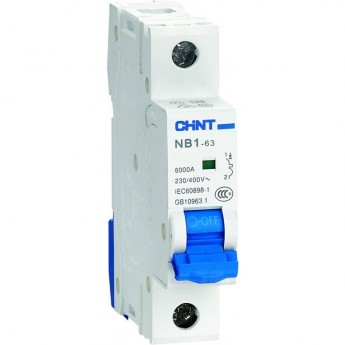 Автоматический выключатель CHINT NB1-63 1P 3A 6кА х-ка C (DB) (R) Автоматический выключатель CHINT NB1-63 1P 3A 6кА х-ка C (DB) (R)