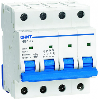 Автоматический выключатель CHINT NB1-63 4P 13A 6кА х-ка D (DB) (R) Автоматический выключатель CHINT NB1-63 4P 13A 6кА х-ка D (DB) (R)