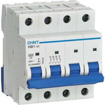 Автоматический выключатель CHINT NB1-63 4P 25A 6кА х-ка C (R)