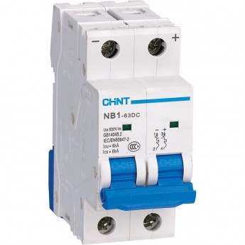 Автоматический выключатель CHINT NB1-63DC 2P 40A 6кА х-ка C 500В DC (R) Автоматический выключатель CHINT NB1-63DC 2P 40A 6кА х-ка C 500В DC (R)