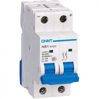 Автоматический выключатель CHINT NB1-63DC 2P C20A DC500В 6kA (R)