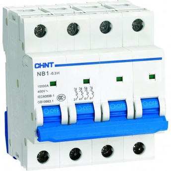 Автоматический выключатель CHINT NB1-63H 4P 10A 10кА х-ка C (R)