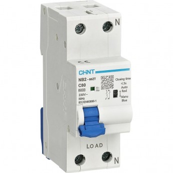 Автоматический выключатель CHINT NB2-80ZT 1P+N 32А 6кА хар-ка C (R)
