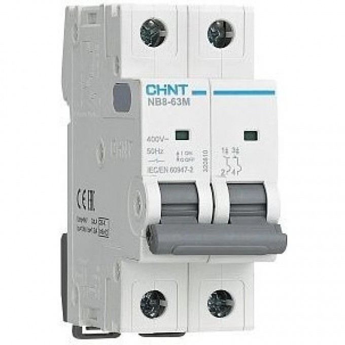 Автоматический выключатель CHINT NB8-63M 2P 10A (6,4-9,6)In 10кА (R) 320802 Автоматический выключатель CHINT NB8-63M 2P 10A (6,4-9,6)In 10кА (R) 320802