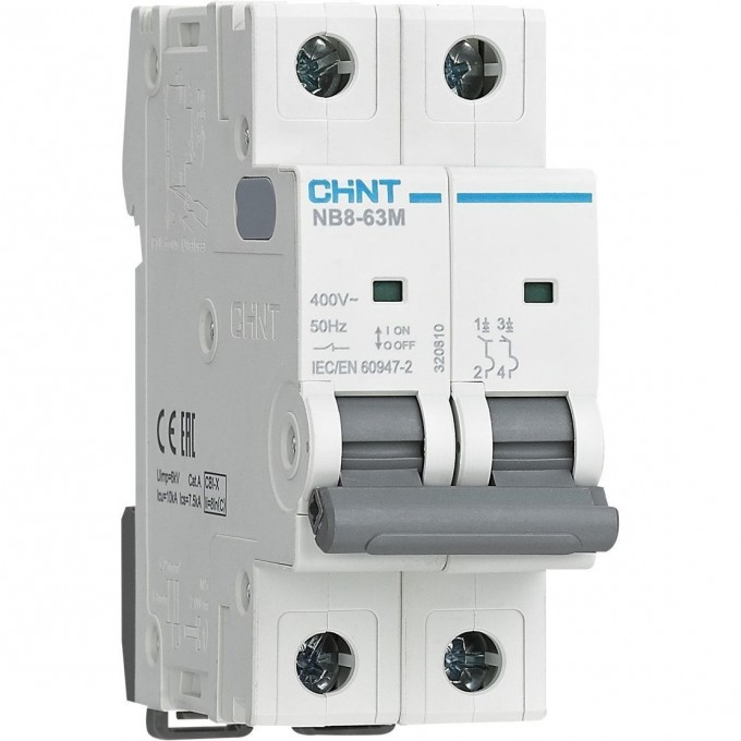 Автоматический выключатель CHINT NB8-63M 2P 50A (9,6-14,4)In 10кА (R) 320821 Автоматический выключатель CHINT NB8-63M 2P 50A (9,6-14,4)In 10кА (R) 320821