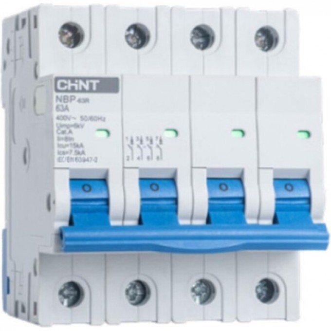 Автоматический выключатель CHINT NBP-63R 4P 32A 15кА 8In (R) 352408