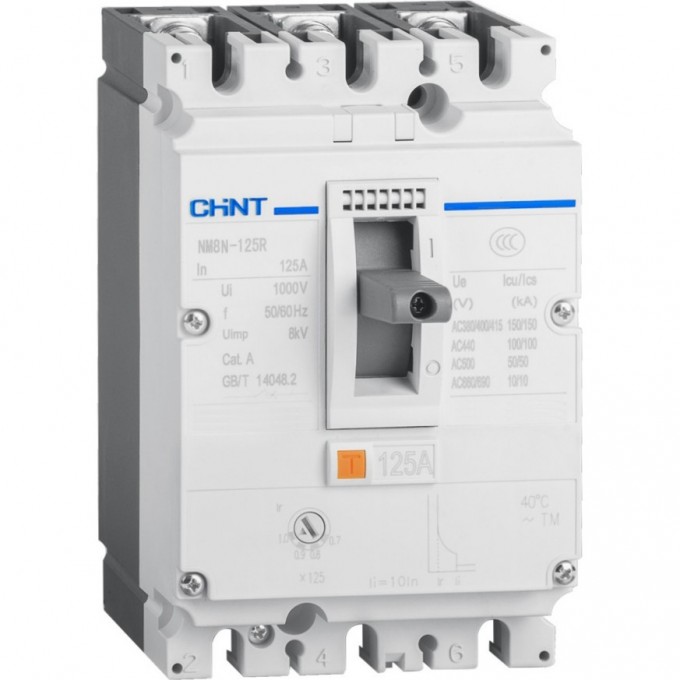 Автоматический выключатель CHINT NM8N-125Q TM 2P 20А 70кА с рег. термомаг. расцепителем (R) 271612 Автоматический выключатель CHINT NM8N-125Q TM 2P 20А 70кА с рег. термомаг. расцепителем (R) 271612