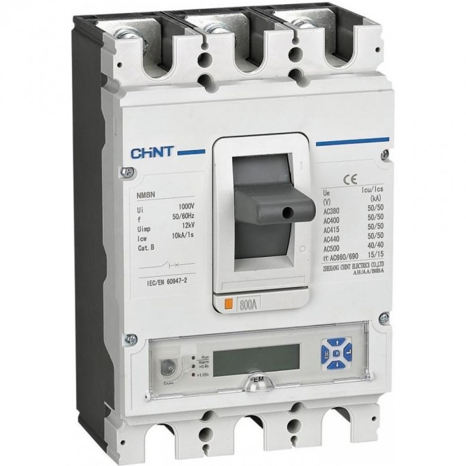 Автоматический выключатель CHINT NM8N-250Q EM 3P 250А 70кА с электр. расцепителем, LCD (R) 271395 Автоматический выключатель CHINT NM8N-250Q EM 3P 250А 70кА с электр. расцепителем, LCD (R) 271395