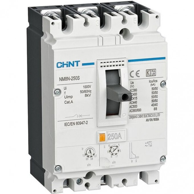 Автоматический выключатель CHINT NM8N-250S EN 3P 100А 50кА с электронным расцепителем (R) 271333 Автоматический выключатель CHINT NM8N-250S EN 3P 100А 50кА с электронным расцепителем (R) 271333