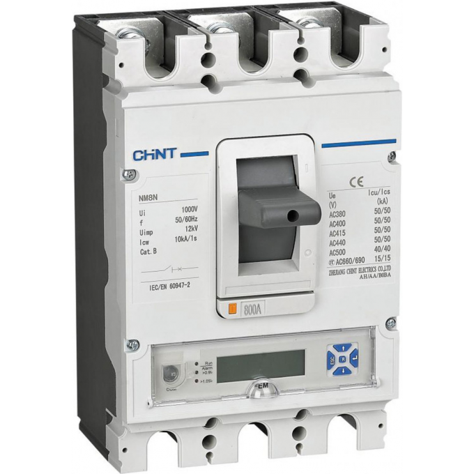 Автоматический выключатель CHINT NM8N-400S EM 4P 250А 50кА с электр. расцепителем, LCD (R) 269454
