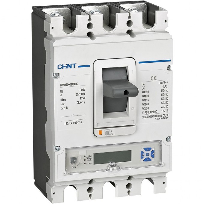 Автоматический выключатель CHINT NM8N-800Q EM 4P 630А 70кА с электр. расцепителем, LCD (R) 273059 Автоматический выключатель CHINT NM8N-800Q EM 4P 630А 70кА с электр. расцепителем, LCD (R) 273059