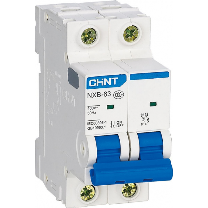 Автоматический выключатель CHINT NXB-63 2P 2A 6кА х-ка D (R) 814100