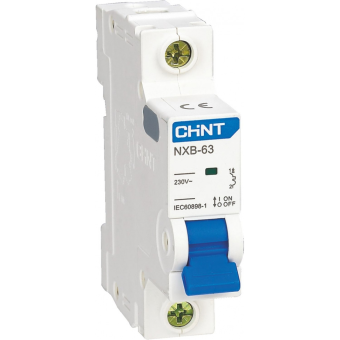 Автоматический выключатель CHINT NXB-63H 1P 63A 10кА х-ка D (R) 813812