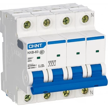 Автоматический выключатель CHINT NXB-63S 4P 10А 4.5kA х-ка D (R)