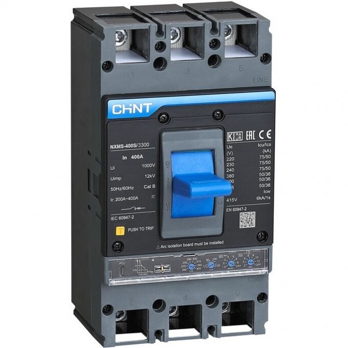 Автоматический выключатель CHINT NXMS-400H/3Р 400A 70кА с электронным расцепителем (R) 845726 Автоматический выключатель CHINT NXMS-400H/3Р 400A 70кА с электронным расцепителем (R) 845726