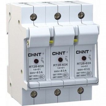 Держатель плавких вставок CHINT с индикацией RT28-63X 14х51 3П (R)