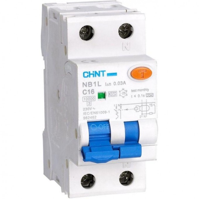 Дифференциальный автомат CHINT NB1L 1P+N B10 30mA тип A 6kA (36mm) (R) 203005 Дифференциальный автомат CHINT NB1L 1P+N B10 30mA тип A 6kA (36mm) (R) 203005