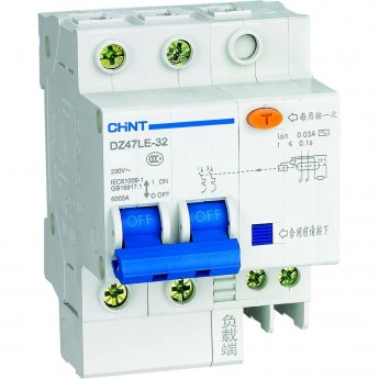 Дифференциальный автоматический выключатель CHINT DZ47LE-32 2P 20A 30мА тип AC х-ка С Дифференциальный автоматический выключатель CHINT DZ47LE-32 2P 20A 30мА тип AC х-ка С
