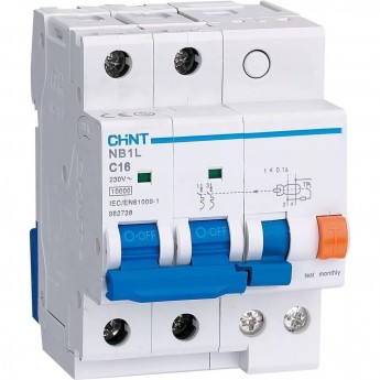 Дифференциальный автоматический выключатель CHINT NB1L 1P+N B40 30mA тип A 6kA (36mm) (R) Дифференциальный автоматический выключатель CHINT NB1L 1P+N B40 30mA тип A 6kA (36mm) (R)