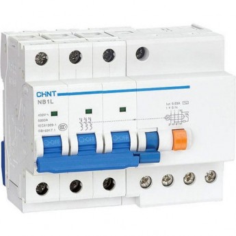 Дифференциальный автоматический выключатель CHINT NB1L-40 3P C40 100mA тип AC 6kA (R)