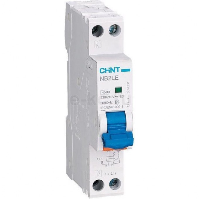 Дифференциальный автоматический выключатель CHINT NB2LE 1P+N 10A 30mA 1мод., х-ка С, электронный тип AС, 6kA 689001 Дифференциальный автоматический выключатель CHINT NB2LE 1P+N 10A 30mA 1мод., х-ка С, электронный тип AС, 6kA 689001