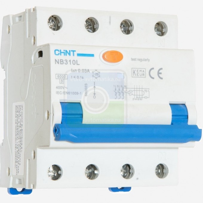 Дифференциальный автоматический выключатель CHINT NB310L/3N 3PN C16 30mA AC 6kA 660021 Дифференциальный автоматический выключатель CHINT NB310L/3N 3PN C16 30mA AC 6kA 660021