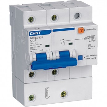 Дифференциальный автоматический выключатель CHINT NXBLE-125 1P+N 125A, х-ка C 300mA, электронный тип AС, х-ка С, 10kA (R)