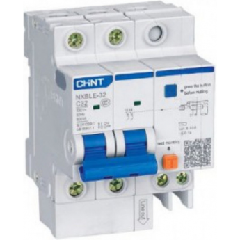 Дифференциальный автоматический выключатель CHINT NXBLE-40 1P+N 40A, х-ка C 10mA, электронный тип AС, х-ка С, 4,5kA (R)