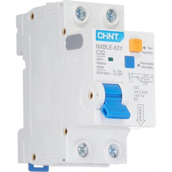 Дифференциальный автоматический выключатель CHINT NXBLE-63 2P C32 30mA тип AC 6kA 819980 Дифференциальный автоматический выключатель CHINT NXBLE-63 2P C32 30mA тип AC 6kA 819980