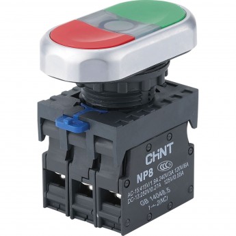 Двойная кнопка CHINT NP8-11SD/4 красный, AC110-230В(LED), 1НО+1НЗ, IP65 (R) Двойная кнопка CHINT NP8-11SD/4 красный, AC110-230В(LED), 1НО+1НЗ, IP65 (R)