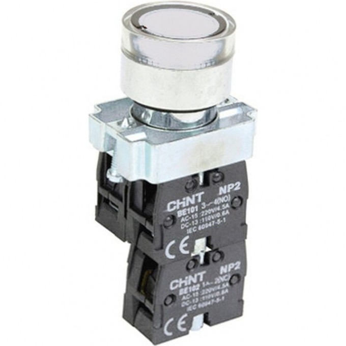 Кнопка управления CHINT NP2-BW1161 выступающая, белая, 1НО, AC/DC230В (LED), IP40 (R) 575776 Кнопка управления CHINT NP2-BW1161 выступающая, белая, 1НО, AC/DC230В (LED), IP40 (R) 575776