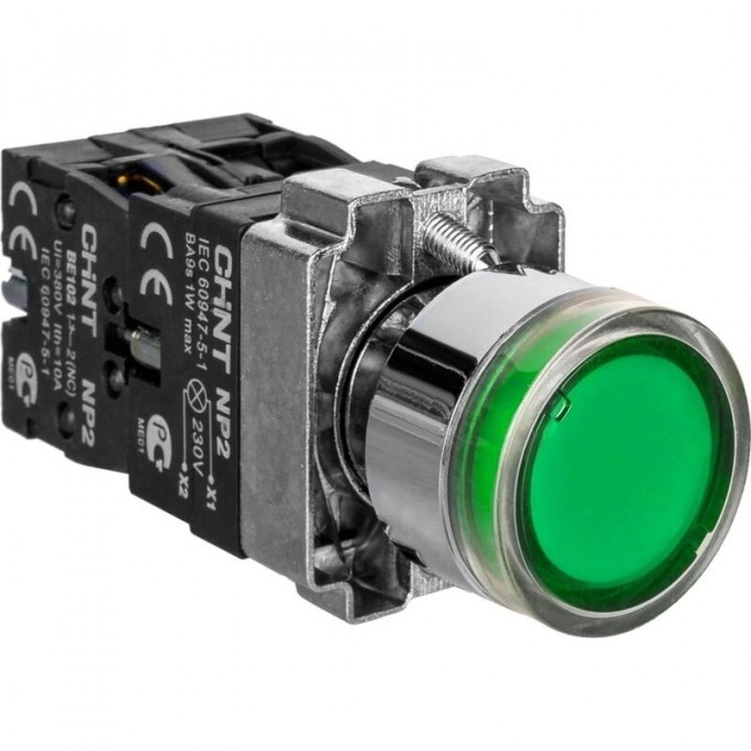 Кнопка управления CHINT NP2-BW1361 выступающая, зеленая, 1НО, AC/DC230В (LED), IP40 (R) 575777 Кнопка управления CHINT NP2-BW1361 выступающая, зеленая, 1НО, AC/DC230В (LED), IP40 (R) 575777