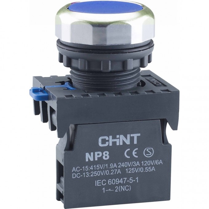 Кнопка управления CHINT NP8-10BND/6 1НО синяя AC110В-220В(LED) IP65 (R) 578663 Кнопка управления CHINT NP8-10BND/6 1НО синяя AC110В-220В(LED) IP65 (R) 578663