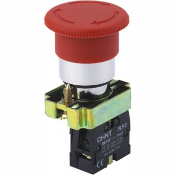 Кнопка управления CHINT "Грибок" Φ40мм фиксацией NP2-BS545 без подсветки красная 1НО+1НЗ, IP40 (R) Кнопка управления CHINT "Грибок" Φ40мм фиксацией NP2-BS545 без подсветки красная 1НО+1НЗ, IP40 (R)