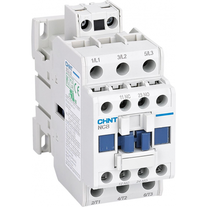 Контактор CHINT NC8-25/W 3P 25А AC/DC (100~250В) 1НО+1НЗ (R) 572296