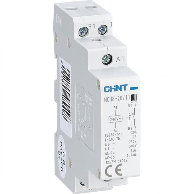Контактор модульный CHINT NCH8-20/11 20A 1НЗ+1НО AC220/230В, 50Гц (R) 256052 Контактор модульный CHINT NCH8-20/11 20A 1НЗ+1НО AC220/230В, 50Гц (R) 256052
