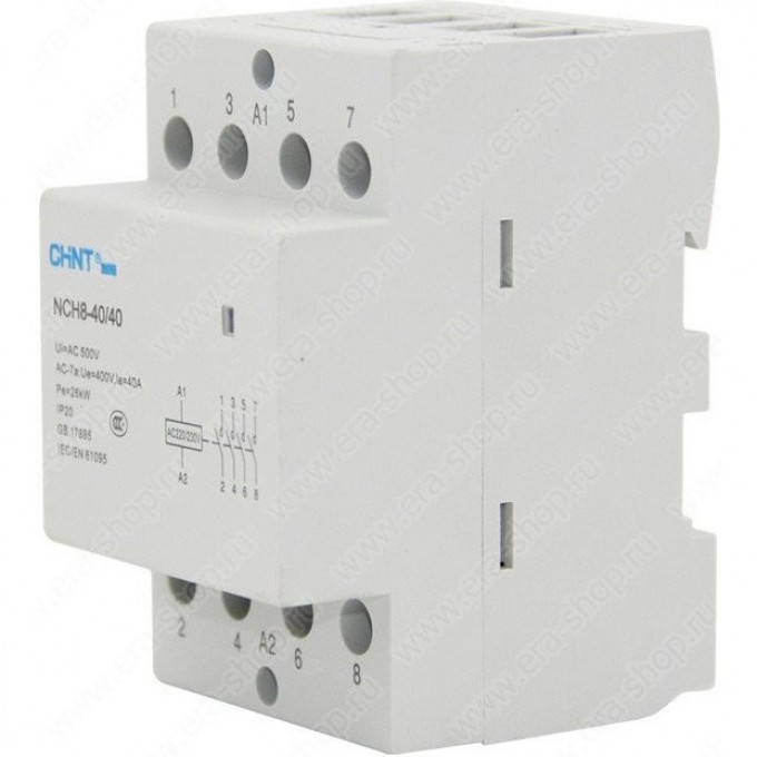 Контактор модульный CHINT NCH8-40/40 40A 4НО AC220/230В 50Гц (R) 256099 Контактор модульный CHINT NCH8-40/40 40A 4НО AC220/230В 50Гц (R) 256099