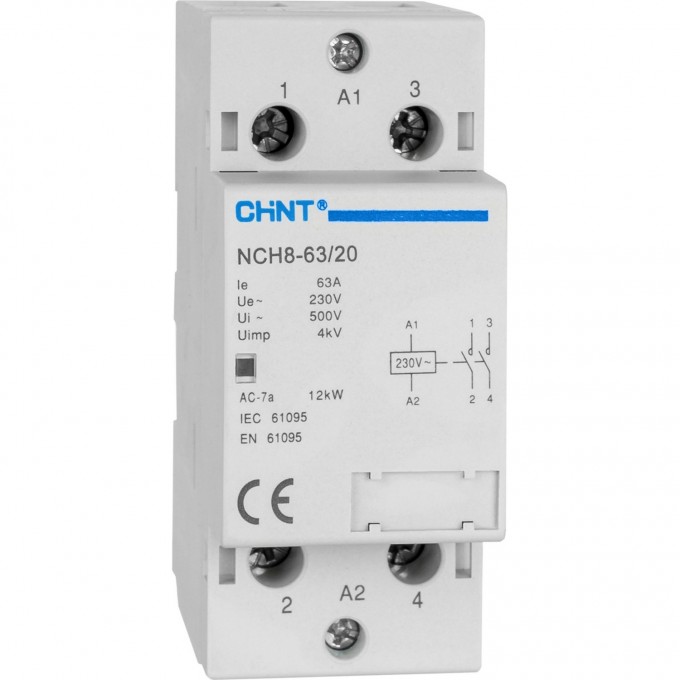 Контактор модульный CHINT NCH8-63/20 63A 2НО AC24В 50Гц (R) 256094 Контактор модульный CHINT NCH8-63/20 63A 2НО AC24В 50Гц (R) 256094