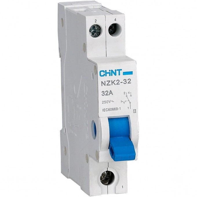 Модульный переключатель CHINT NZK2-32 1P 32А 2 положения (R) 643002 Модульный переключатель CHINT NZK2-32 1P 32А 2 положения (R) 643002
