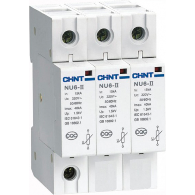 Ограничитель импульсных перенапряжений CHINT NXU-IIG/F 3P In=25kA Uc=440B Im=65kA (R) 252458 Ограничитель импульсных перенапряжений CHINT NXU-IIG/F 3P In=25kA Uc=440B Im=65kA (R) 252458