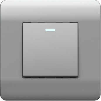 Переключатель 1-клавишный с подсветкой CHINT NEW3-E, 10А, серебряный