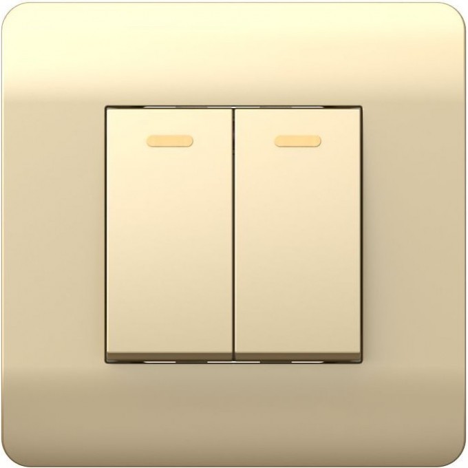 Переключатель 2-клавишный CHINT NEW3-E, 10А, шампань 431390 Переключатель 2-клавишный CHINT NEW3-E, 10А, шампань 431390