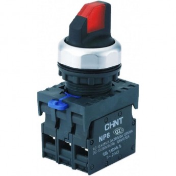Переключатель подсветки CHINT NP8-20XD/313, 3 полож. фикс., красн., AC110-230В(LED), 2НО, IP65 (R)