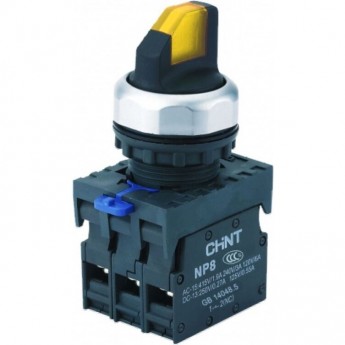 Переключатель подсветки CHINT NP8-20XD/316, 3 полож. фикс., желт., AC110-230В(LED), 2НО, IP65 (R)