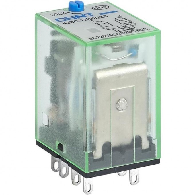 Промежуточное реле с кнопкой тестирования CHINT NJDC-17(D)/4ZS 4 конт. с инд. LED 3А AC24В (R) 651142 Промежуточное реле с кнопкой тестирования CHINT NJDC-17(D)/4ZS 4 конт. с инд. LED 3А AC24В (R) 651142