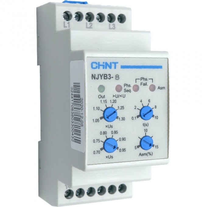 Реле контроль фаз CHINT NJYB3-8 AC380В 636033 Реле контроль фаз CHINT NJYB3-8 AC380В 636033