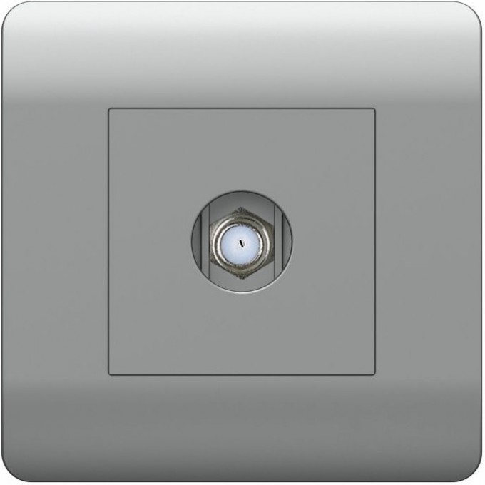 Розетка антенная одиночная SAT коннектор CHINT NEW3-E, серебряный 431413